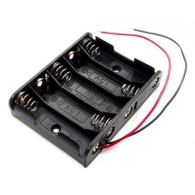 Батарейный отсек COMF для 5хAA, R6 с выводами, чёрный (до 50В) BH-351A