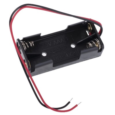 Батарейный отсек COMF для 2хAAA, R3 с выводами, чёрный (до 50В) BH-421A