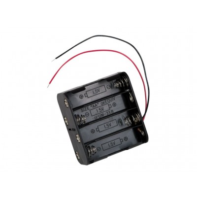 Батарейный отсек COMF для 8хAA, R6 с выводами, чёрный (до 50В) BH-383A