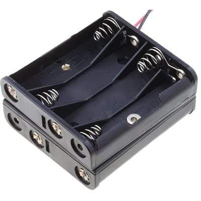 Батарейный отсек COMF для 8хAAA, R3 с выводами, чёрный (до 50В) BH-483A