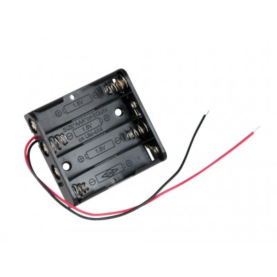 Батарейный отсек COMF для 4хAAA, R3 с выводами, чёрный (до 50В) BH-441A