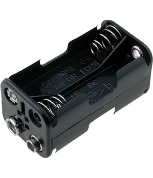 Батарейный отсек COMF для 4хAA, R6 с выводами, чёрный  (до 50В) BH-343-1A