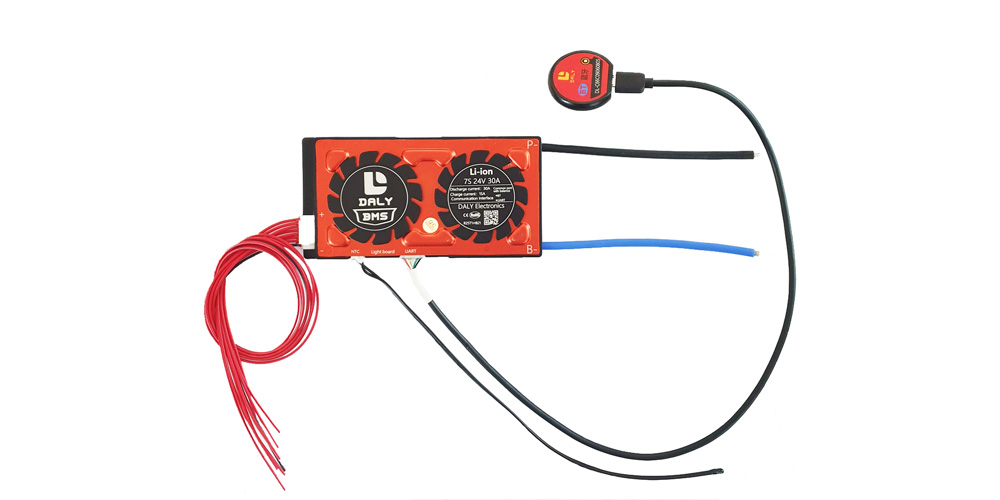 ПЛАТА SMART BMS DALY LI-ION 7S30A 24V 30A BLUETOOTH