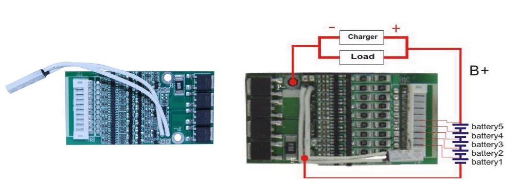 ПЛАТА BMS MAXPOWER C БАЛАНСИРОМ И ТЕРМОРЕЛЕ 5S8A 18.5B 8A
