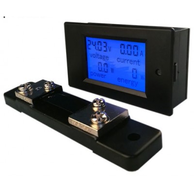 Цифровой вольтметр/амперметр/ваттметр (6,5-99В; 0-100А) с шунтом 50А