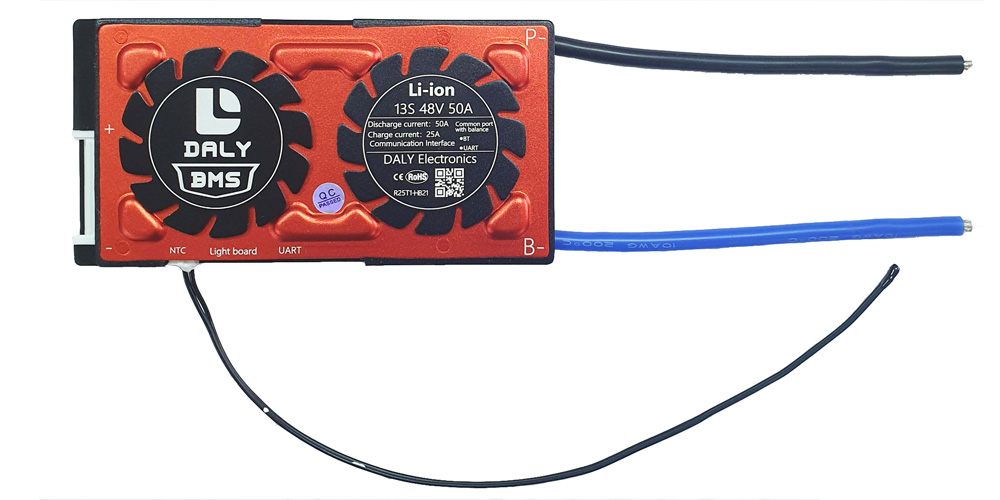 ПЛАТА SMART BMS DALY LI-ION 13S50A 48V 50A BLUETOOTH