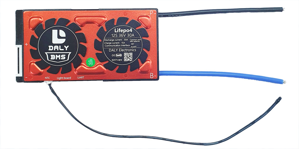 ПЛАТА SMART BMS LIFEPO4 12S30A 36V 30A BLUETOOTH